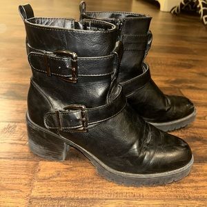 Charlotte Russe size 9, leather boots. Worn and loved ready for something new!